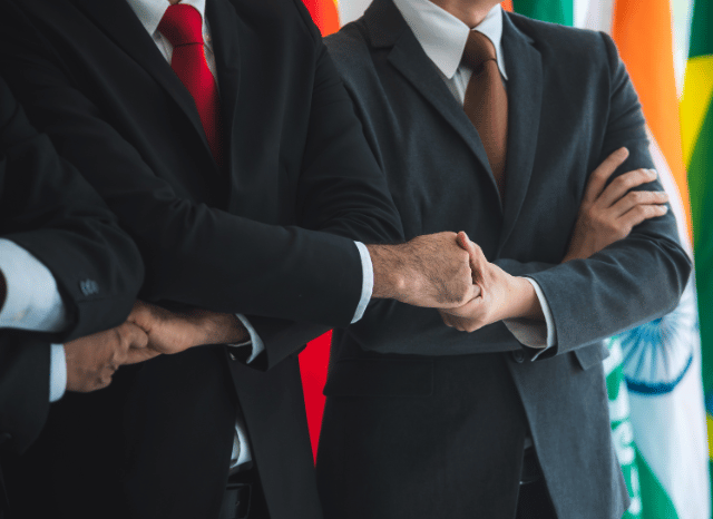 A visual representation of diplomatics during a meeting